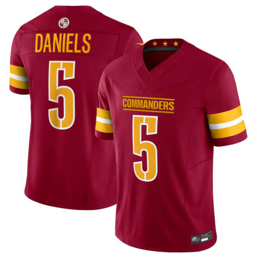 Kieara W.Commanders #5 Jayden Daniels Player Burgundy Vapor F.U.S.E. Limited Stitched Jerseys