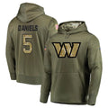 Kieara W.Commanders #5 Jayden Daniels Player Olive Salute to Service Hoodies Stitched Jerseys