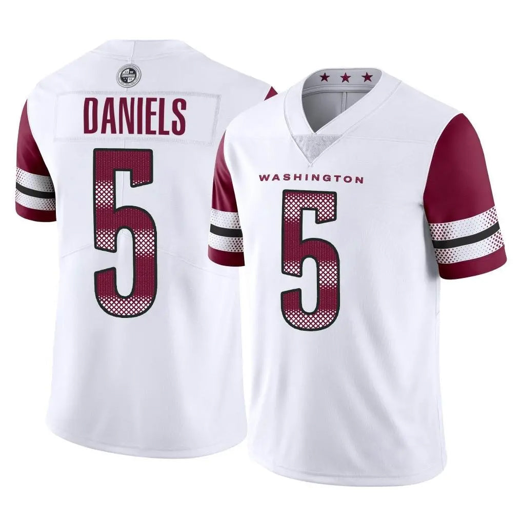 Kieara W.Commanders #5 Jayden Daniels Player White Limited Vapor Home Game Stitched Jerseys