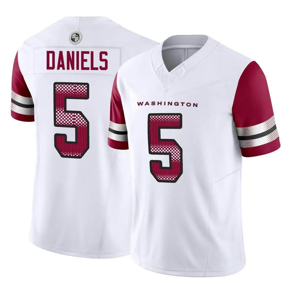 Kieara W.Commanders #5 Jayden Daniels White Vapor F.U.S.E. Limited Home Game Stitched Jerseys