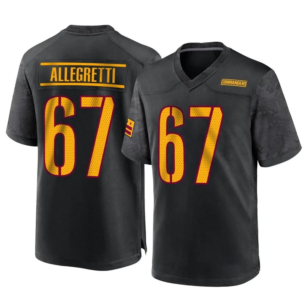 Kieara W.Commanders #67 Nick Allegretti Player Black Home Game Stitched Jerseys