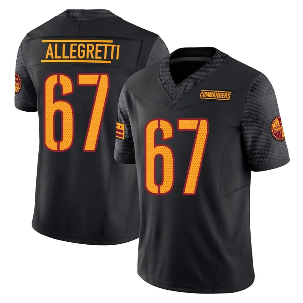 Kieara W.Commanders #67 Nick Allegretti Player Black Limited Vapor F.U.S.E. Home Game Stitched Jerseys