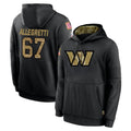 Kieara W.Commanders #67 Nick Allegretti Player Black Salute to Service Performance Pullover Hoodies Home Game Stitched Jerseys