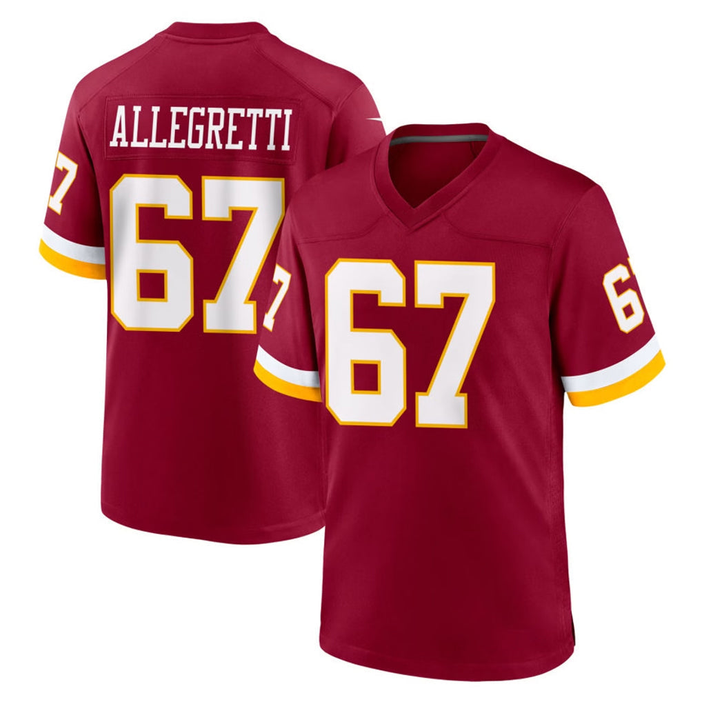 Kieara W.Commanders #67 Nick Allegretti Player Burgundy Game Home Stitched Jerseys