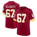 Kieara W.Commanders #67 Nick Allegretti Player Burgundy Game Home Stitched Jerseys