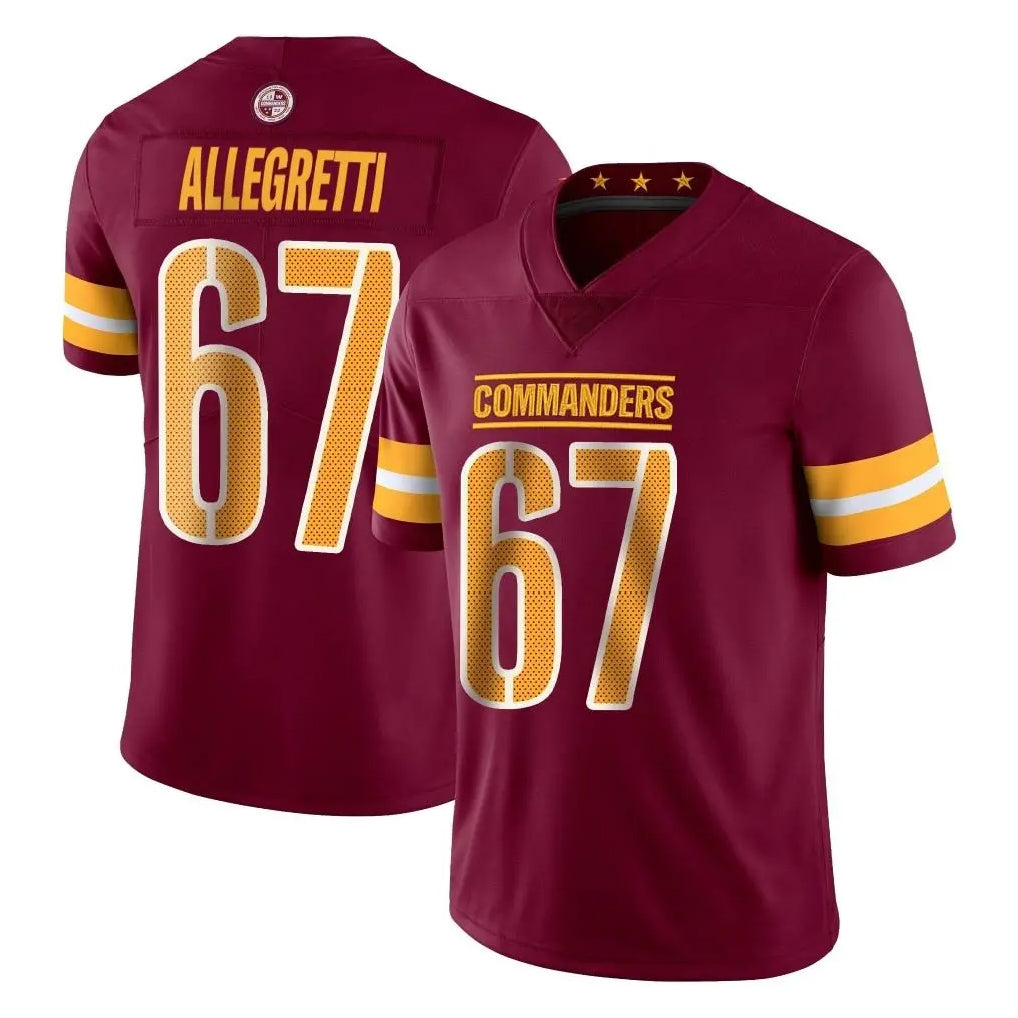 Kieara W.Commanders #67 Nick Allegretti Player Burgundy Limited Vapor Home Game Stitched Jerseys