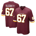 Kieara W.Commanders #67 Nick Allegretti Player Burgundy Team Color Home Game Stitched Jerseys