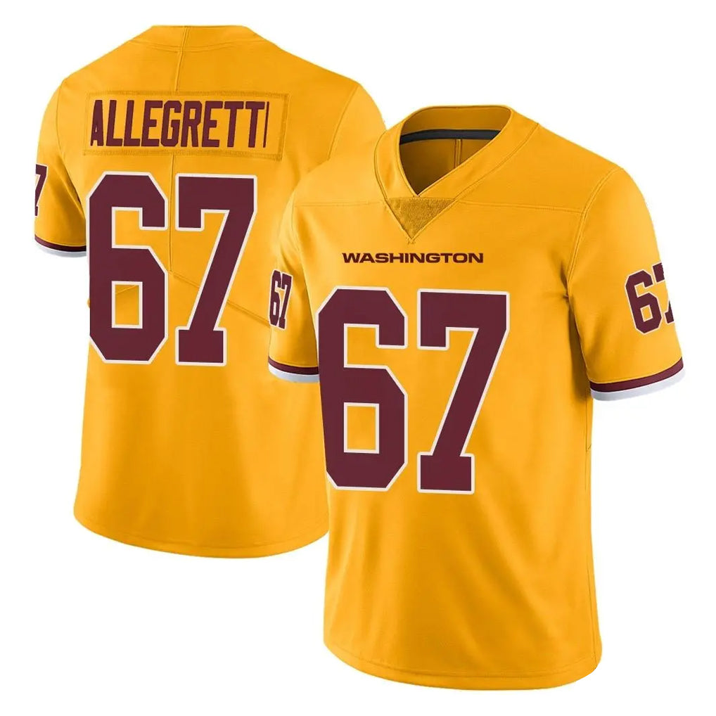 Kieara W.Commanders #67 Nick Allegretti Player Gold Limited Color Rush Home Game Stitched Jerseys