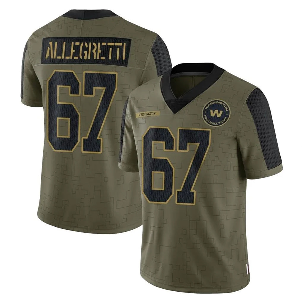 Kieara W.Commanders #67 Nick Allegretti Player Olive Salute To Service Limited Game Stitched Jerseys