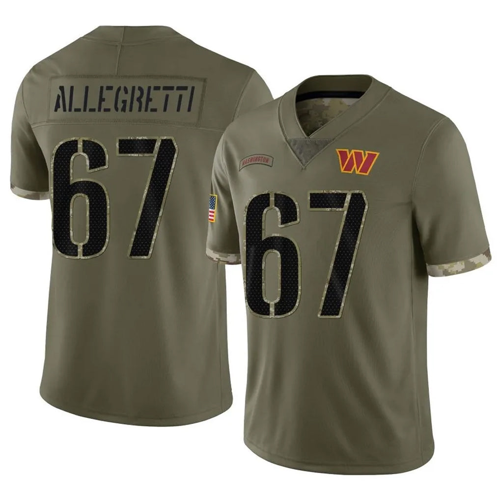 Kieara W.Commanders #67 Nick Allegretti Player Olive Salute To Service Limited Home Game Stitched Jerseys