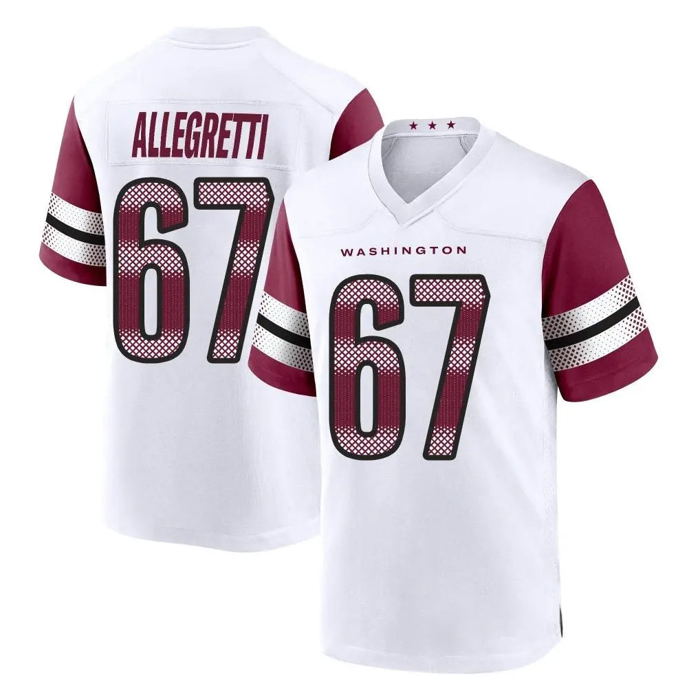 Kieara W.Commanders #67 Nick Allegretti Player White Game Home Stitched Jerseys