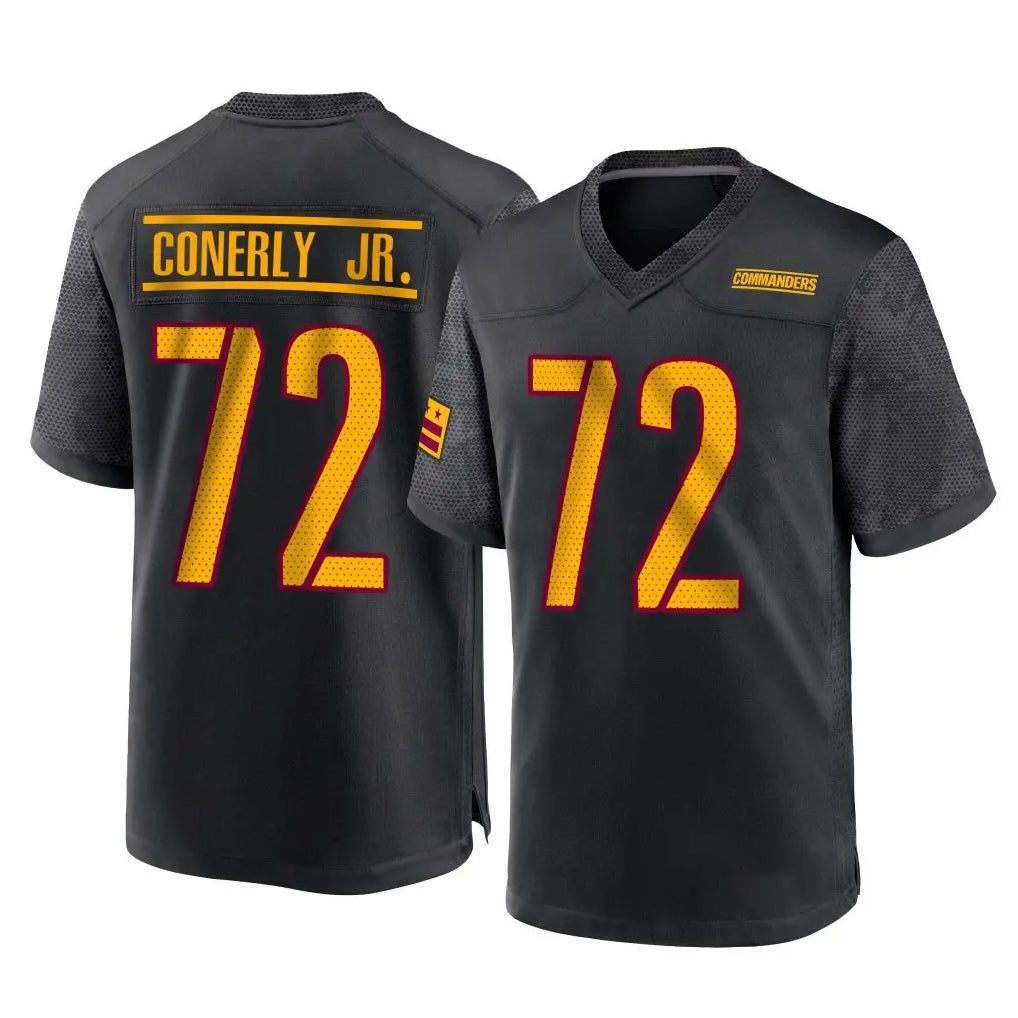 Kieara W.Commanders #72 Josh Conerly Jr. Player Black Home Game Stitched Jerseys