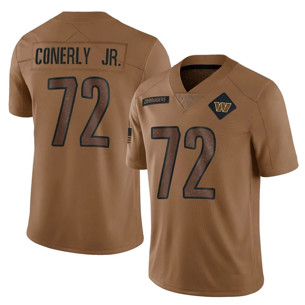 Kieara W.Commanders #72 Josh Conerly Jr. Player Brown Limited Salute To Service Home Game Stitched Jerseys