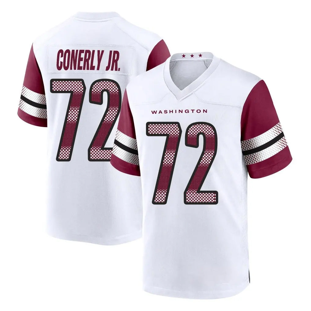 Kieara W.Commanders #72 Josh Conerly Jr. Player White Game Home Stitched Jerseys