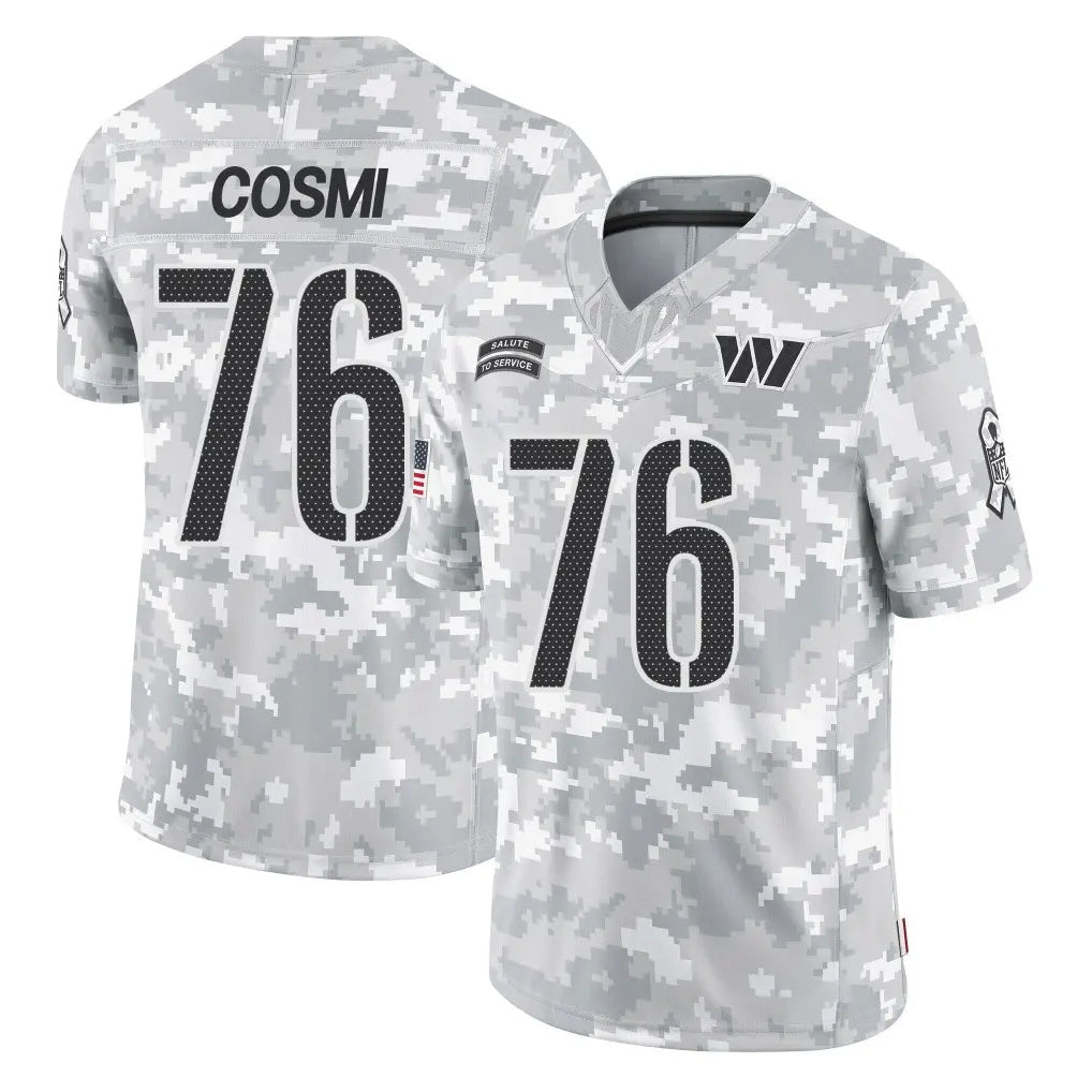 Kieara W.Commanders #76 Sam Cosmi Player Arctic Camo Limited Salute To Service Home Game Stitched Jerseys