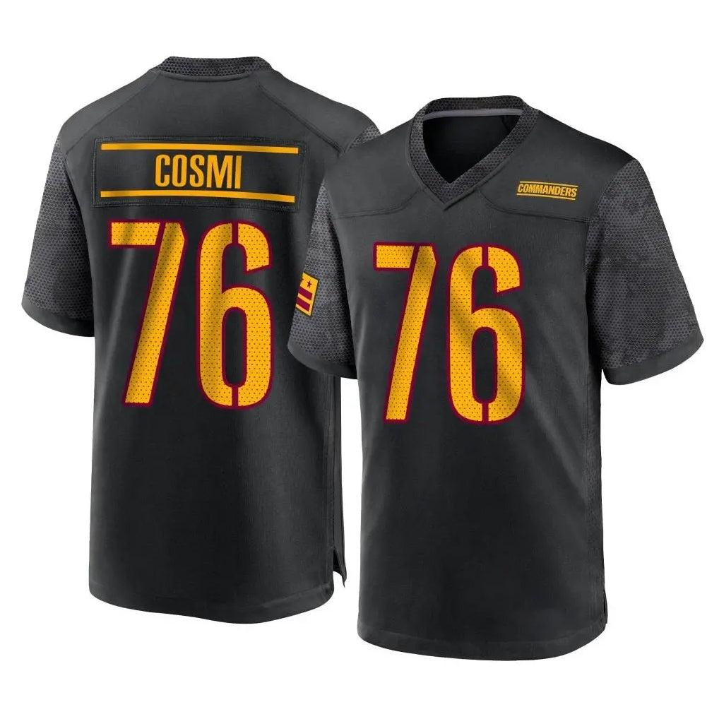 Kieara W.Commanders #76 Sam Cosmi Player Black Home Game Stitched Jerseys