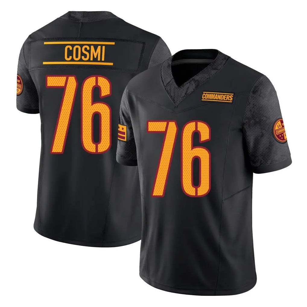 Kieara W.Commanders #76 Sam Cosmi Player Black Limited Vapor F.U.S.E. Home Game Stitched Jerseys