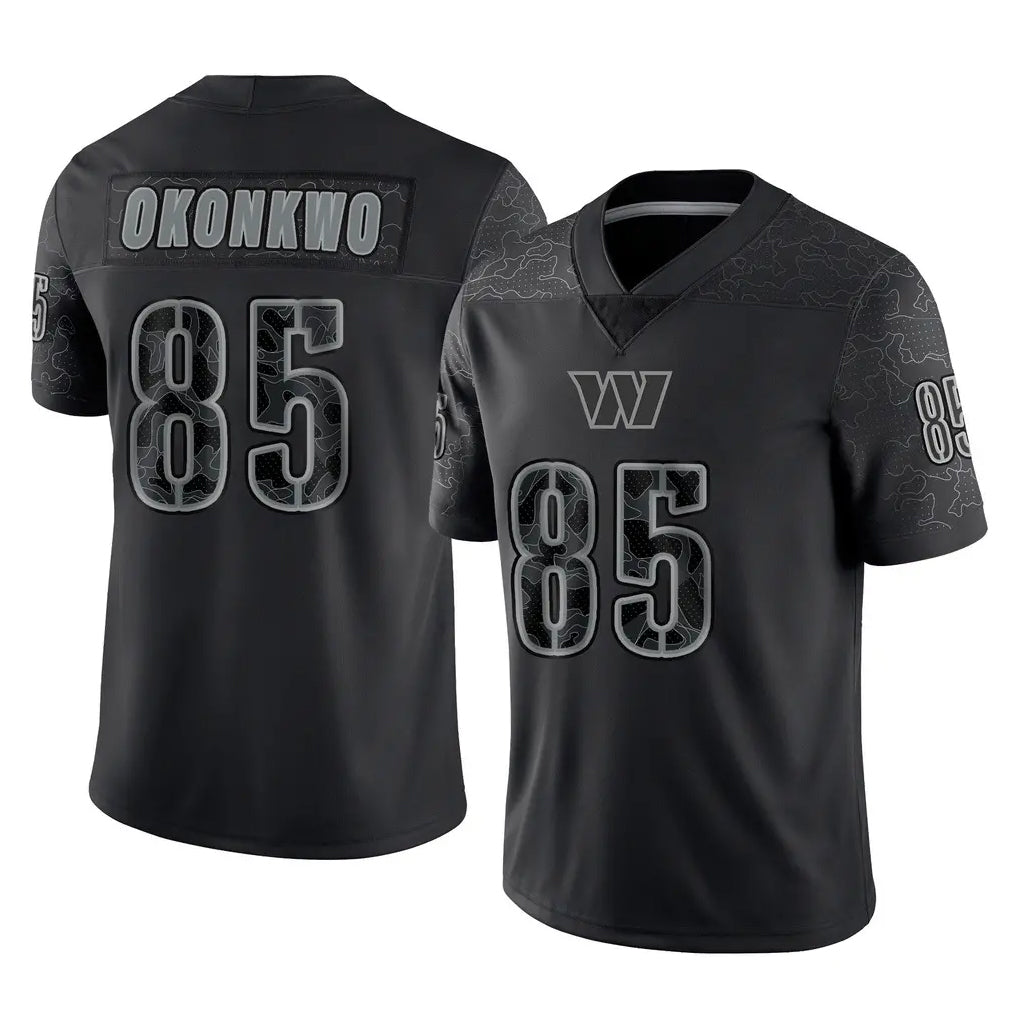 Kieara W.Commanders #85 Chig Okonkwo Player Black Limited Reflective Home Game Stitched Jerseys