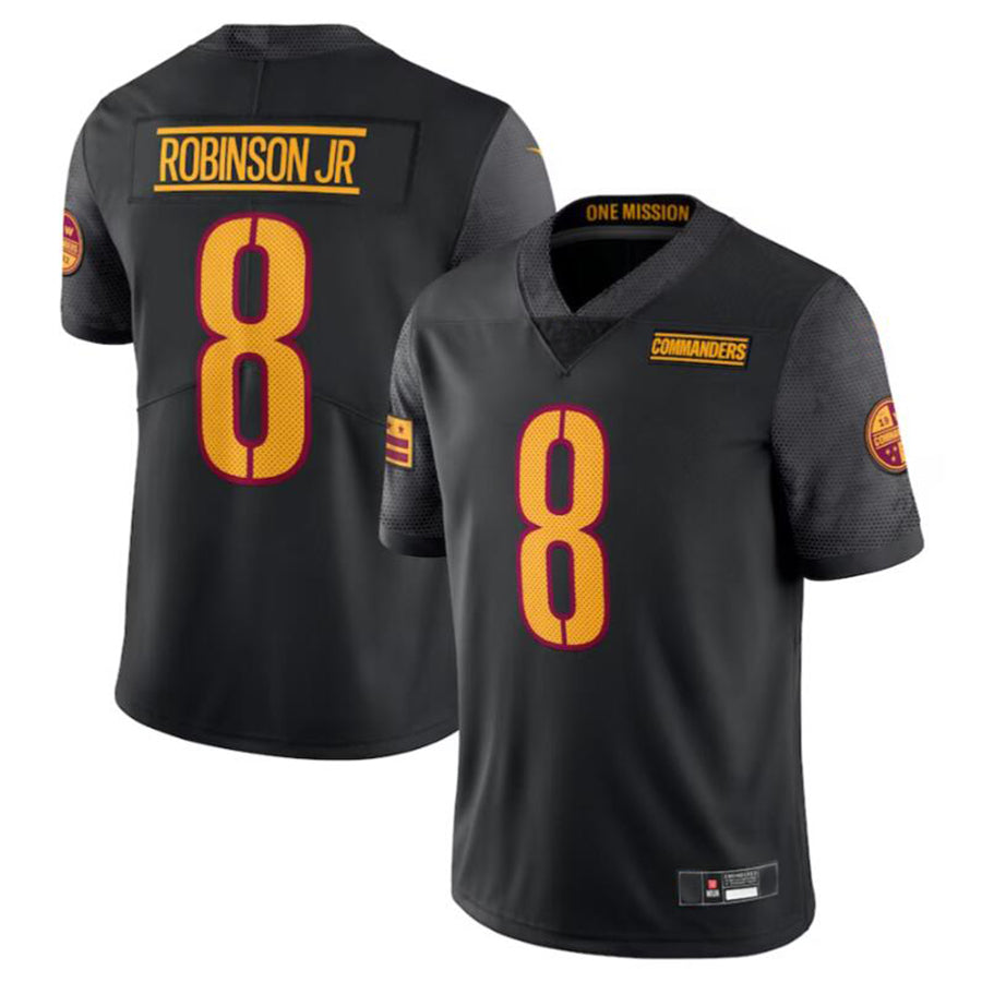 Kieara W.Commanders #8 Brian Robinson Jr. Black Vapor Untouchable Limited American Stitched Jerseys