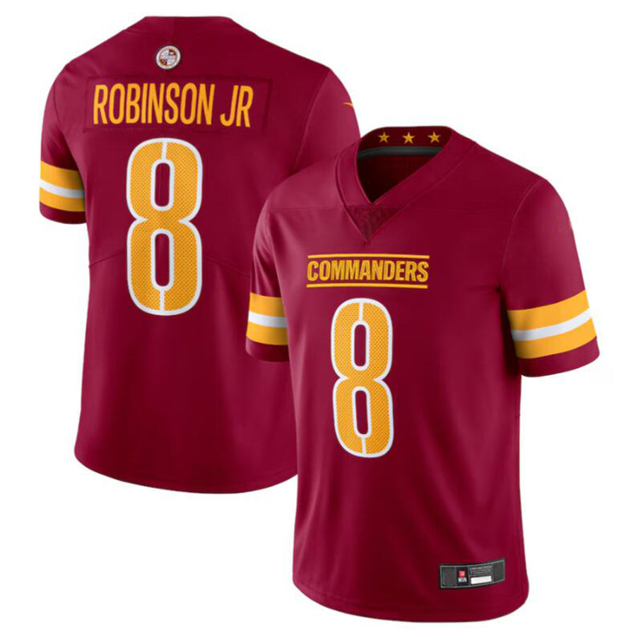 Kieara W.Commanders #8 Brian Robinson Jr. Burgundy Vapor Untouchable Limited American Stitched Jerseys