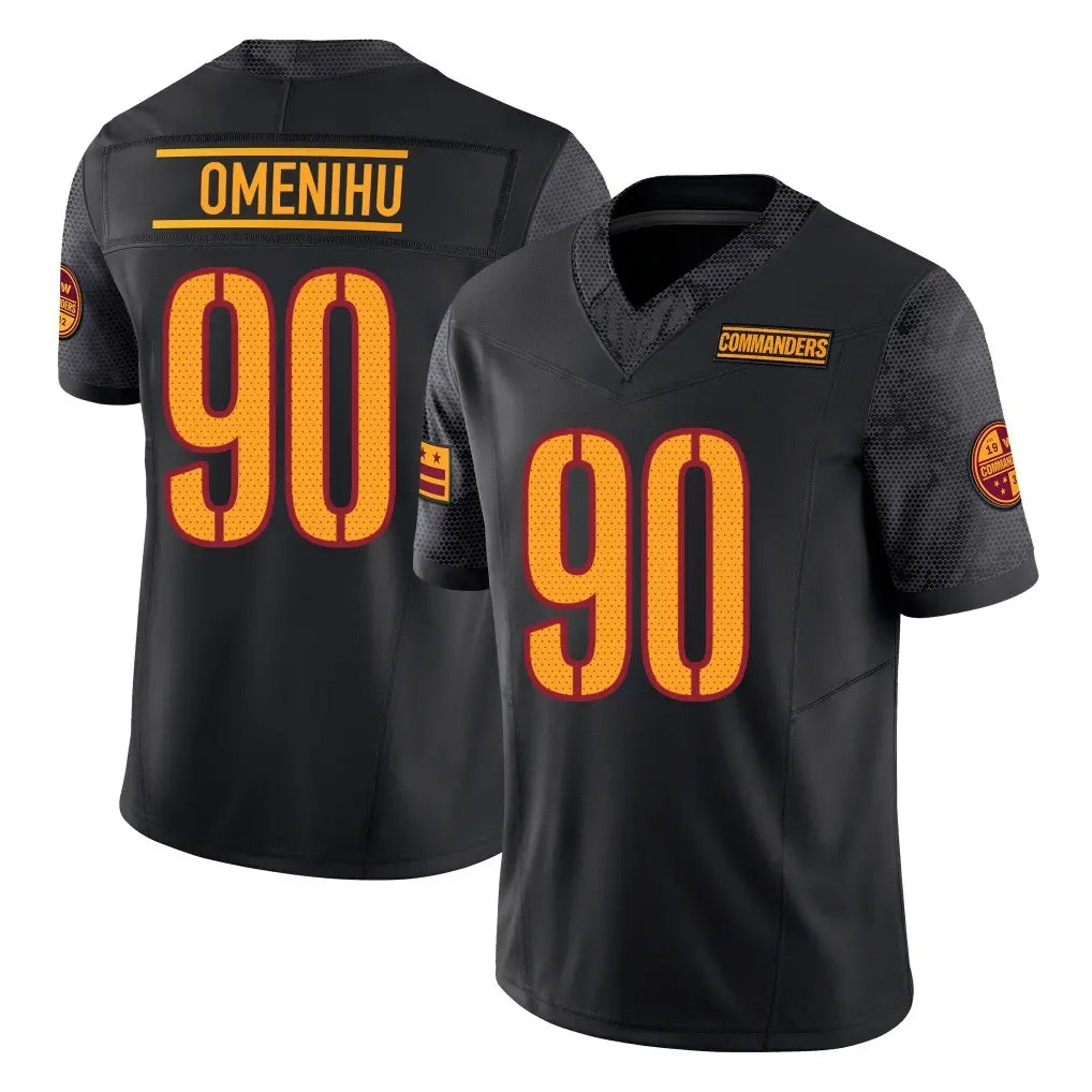 Kieara W.Commanders #90 Charles Omenihu Player Black Limited Vapor F.U.S.E. Home Game Stitched Jerseys