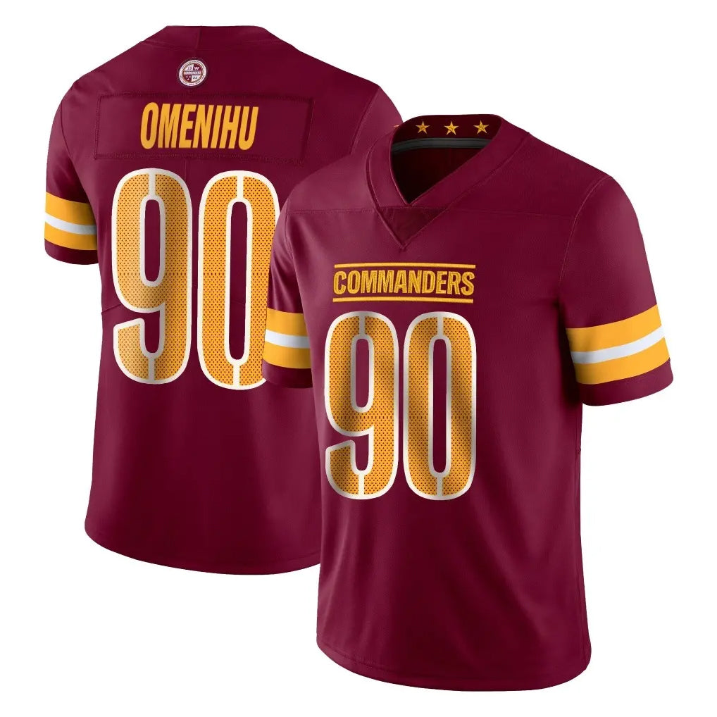 Kieara W.Commanders #90 Charles Omenihu Player Burgundy Limited Vapor Home Game Stitched Jerseys