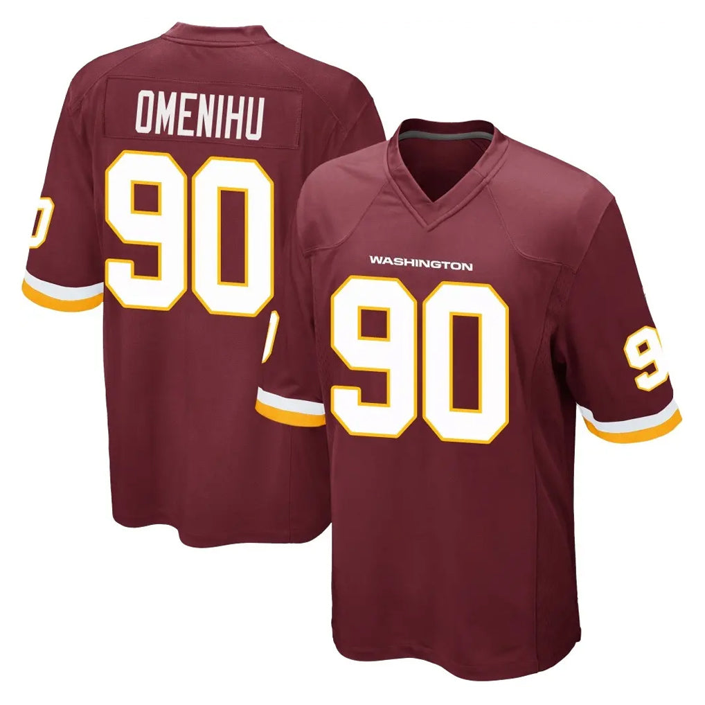 Kieara W.Commanders #90 Charles Omenihu Player Burgundy Team Color Home Game Stitched Jerseys