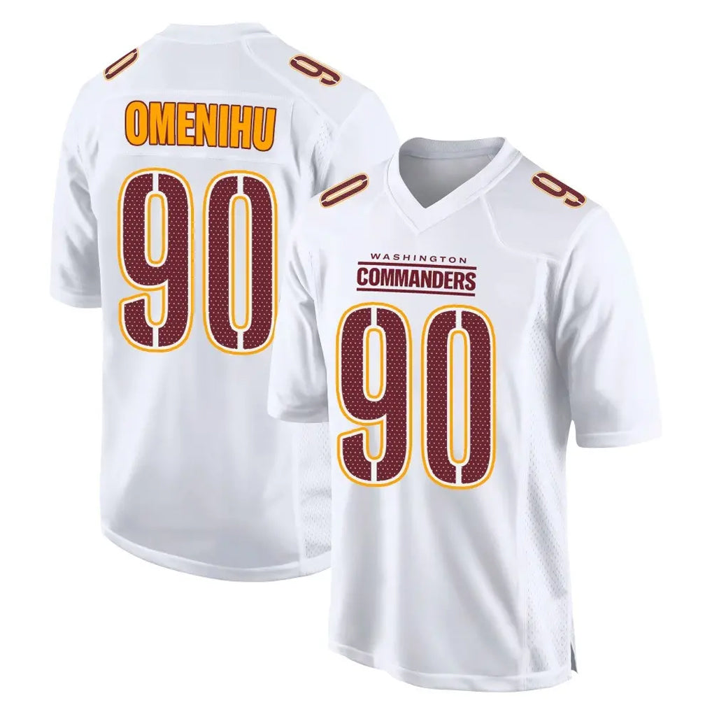 Kieara W.Commanders #90 Charles Omenihu Player White Tundra Fashion Home Game Stitched Jerseys