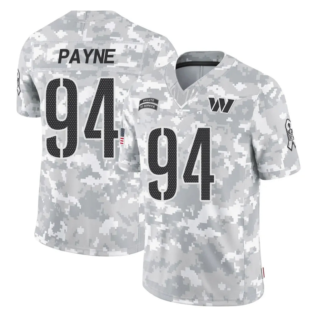 Kieara W.Commanders #94 Daron Payne Player Arctic Camo Limited Salute To Service Home Game Stitched Jerseys