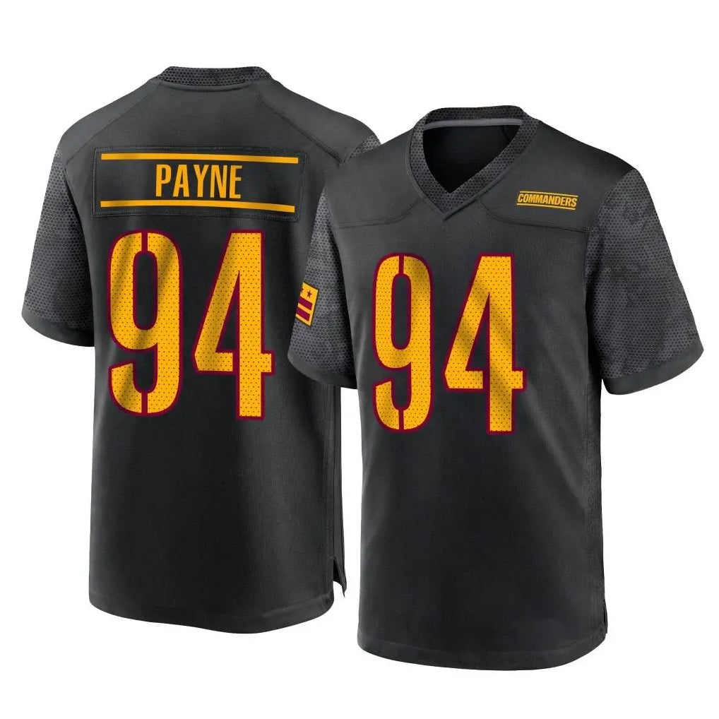 Kieara W.Commanders #94 Daron Payne Player Black Home Game Stitched Jerseys