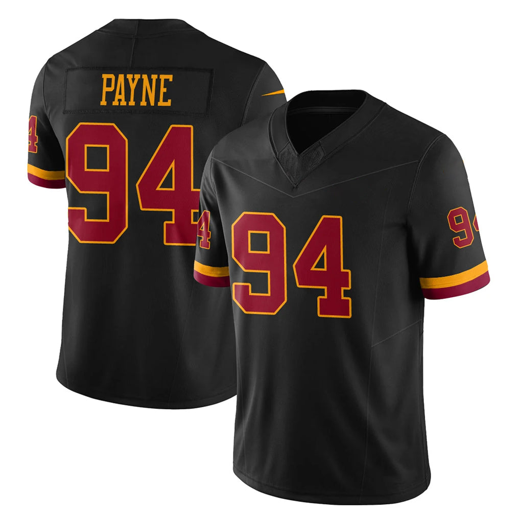 Kieara W.Commanders #94 Daron Payne Player Black Limited Vapor Home Game Stitched Jerseys
