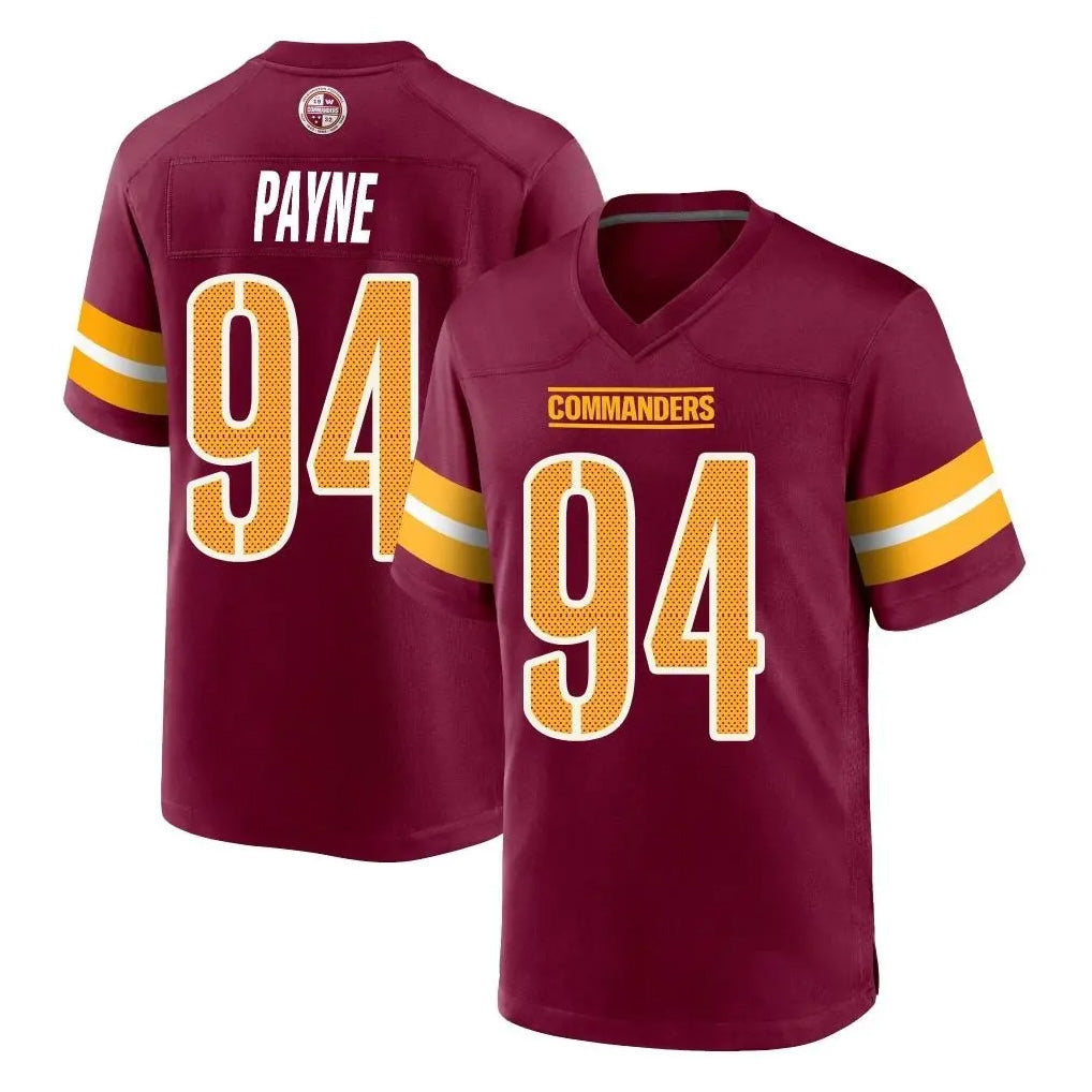 Kieara W.Commanders #94 Daron Payne Player Burgundy Home Game Stitched Jerseys