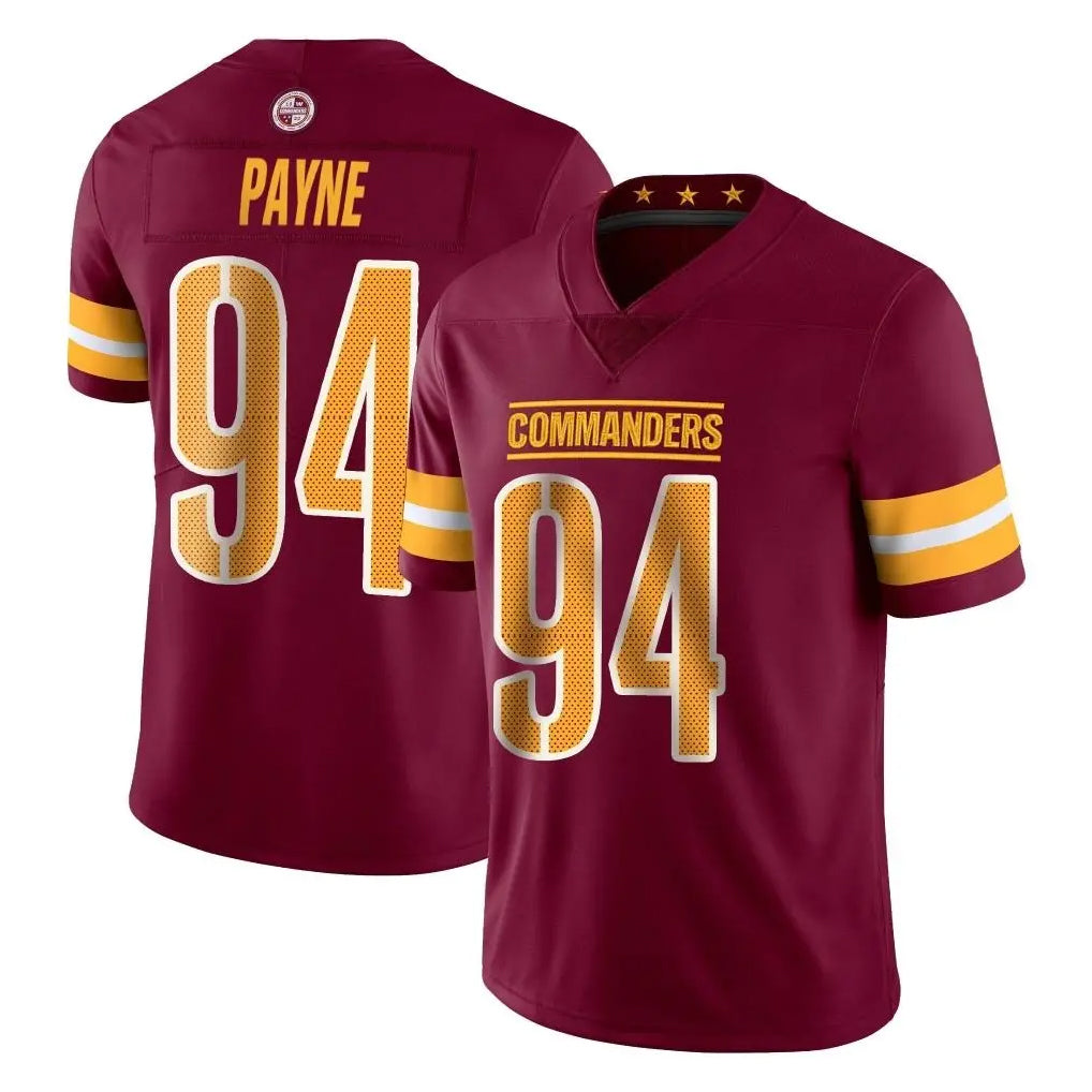 Kieara W.Commanders #94 Daron Payne Player Burgundy Limited Vapor Home Game Stitched Jerseys
