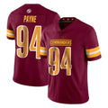 Kieara W.Commanders #94 Daron Payne Player Burgundy Limited Vapor Home Game Stitched Jerseys