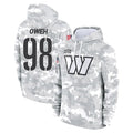 Kieara W.Commanders #98 Odafe Oweh Player Arctic Camo Limited Salute to Service Pullover Hoodies Game Stitched Jerseys
