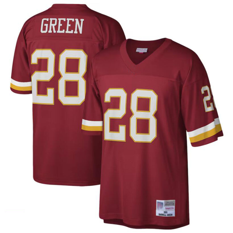 Kieara Washington Football Team #28 Darrell Green Mitchell & Ness Burgundy Legacy Replica Stitched Jersey