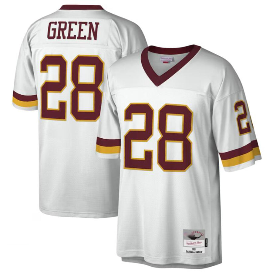 Kieara Washington Football Team #28 Darrell Green Mitchell & Ness White Legacy Replica Stitched Jersey