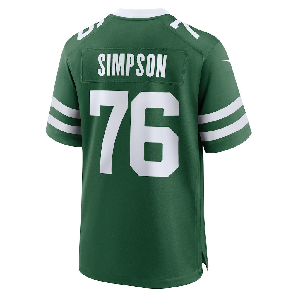 Kieara NY.Jets #76 John Simpson Legacy Green Game Jersey