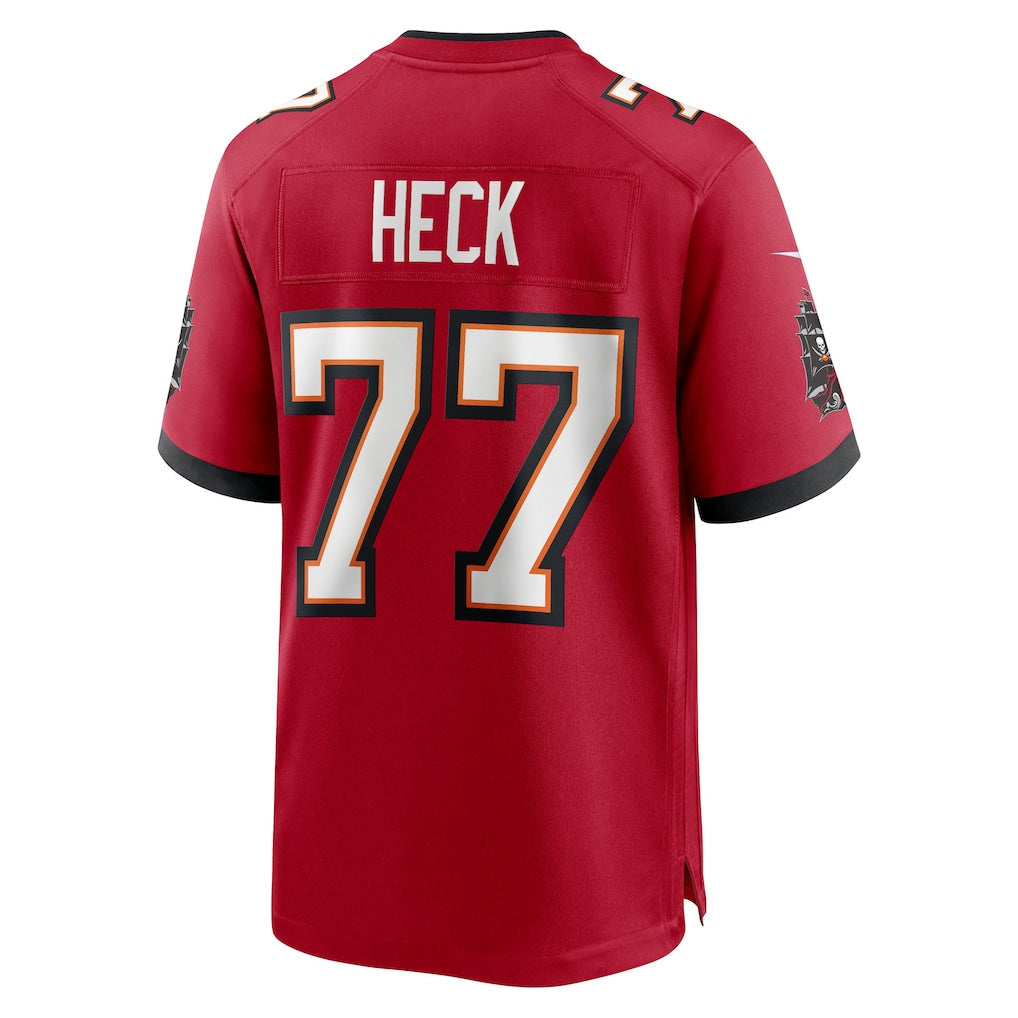 Kieara TB.Buccaneers #77 Charlie Heck Red Team Game Jersey