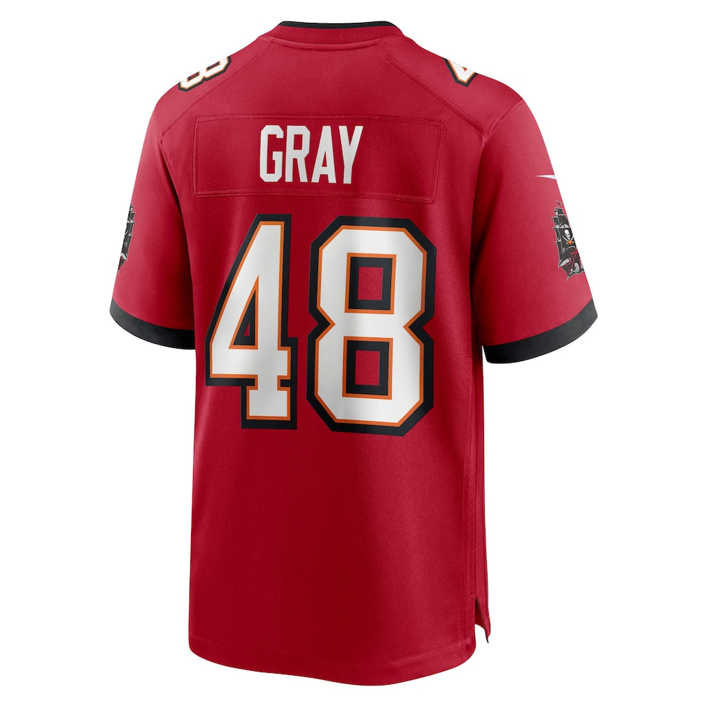 Kieara TB.Buccaneers #48 JT Gray Red Team Game Jersey