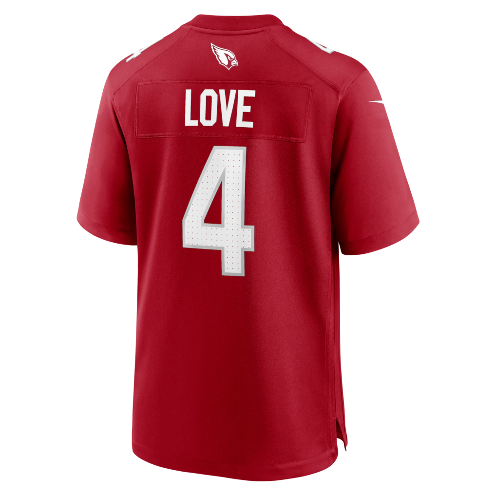 Kieara A.Cardinals #4 Jeremiyah Love Red Game Player Stitched Jerseys