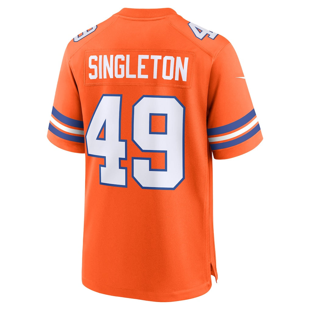 Kieara D.Broncos #49 Alex Singleton Orange Alternate Game Jersey