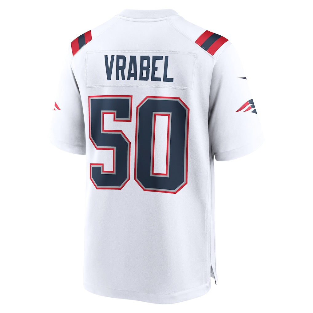 Kieara NE.Patriots #50 Mike Vrabel White Game Retired Player Jersey