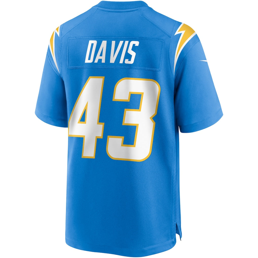 Kieara LA.Chargers #43 Michael Davis Powder Blue Game Jersey