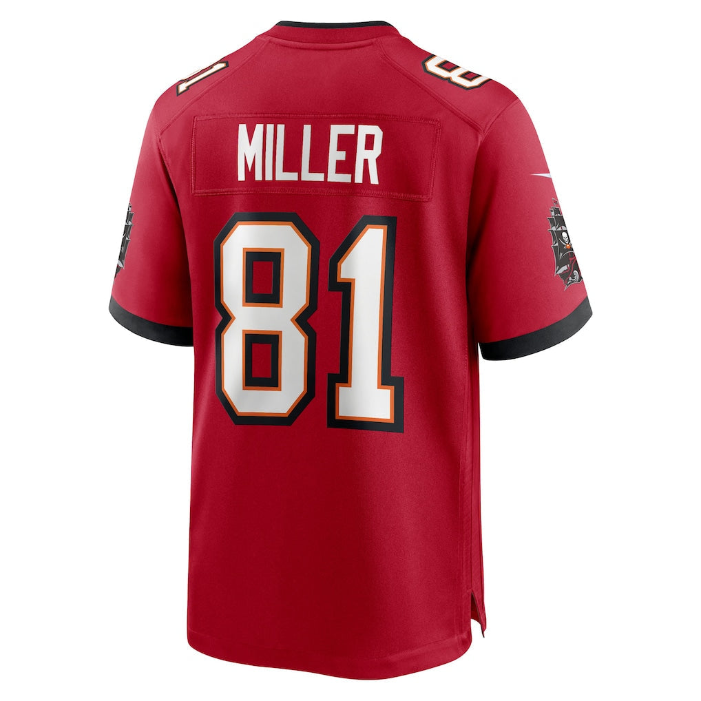 Kieara TB.Buccaneers #81 Ryan Miller Red Team Game Jersey