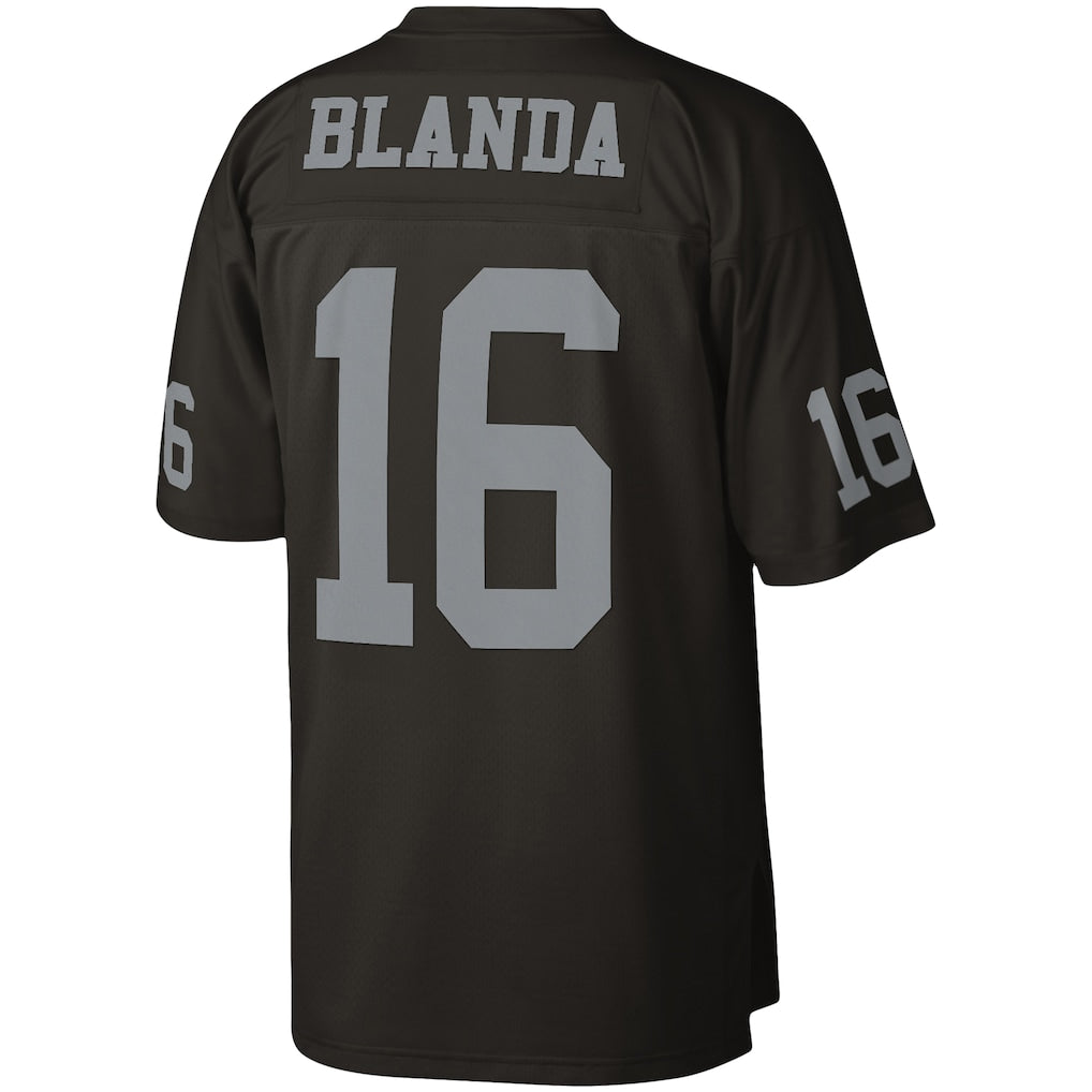 Kieara LV.Raiders #16 George Blanda Mitchell & Ness Black Legacy Replica Jersey