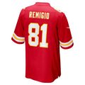 Kieara KC.Chiefs #81 Nikko Remigio Red Team Game Jersey