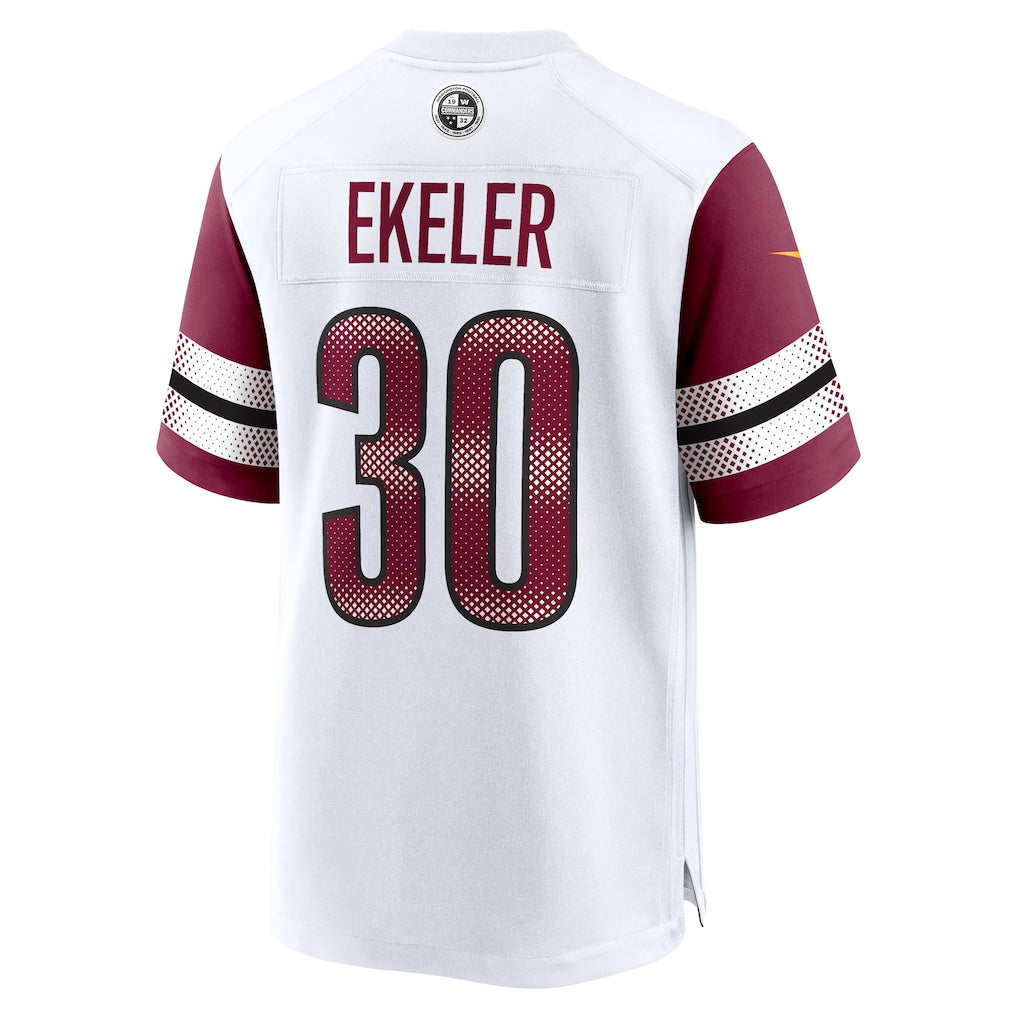 Kieara W.Commanders #30 Austin Ekeler White Game Jersey