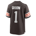 Kieara C.Browns #1 Groom Brown Game Jersey