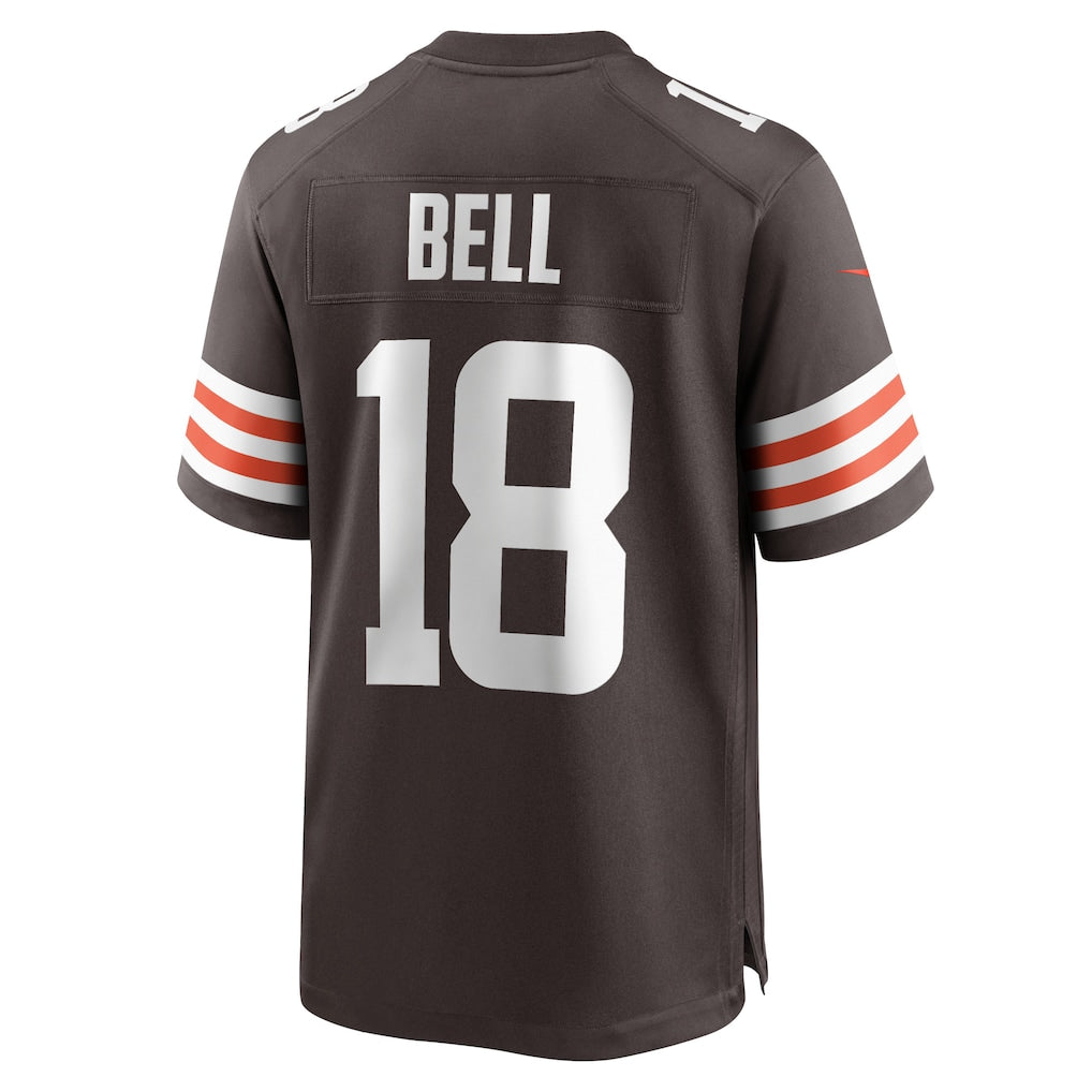 Kieara C.Browns #18 David Bell Brown Game Jersey